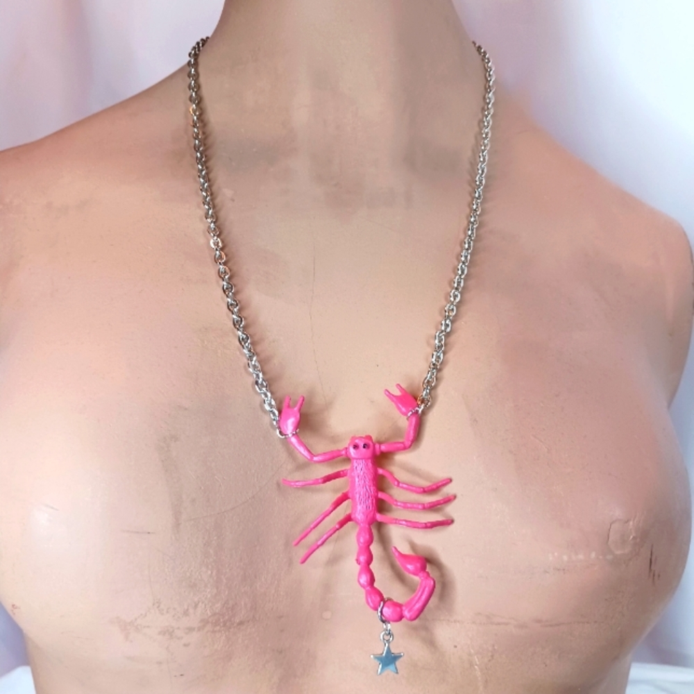 Red Scorpion Necklace with Star.